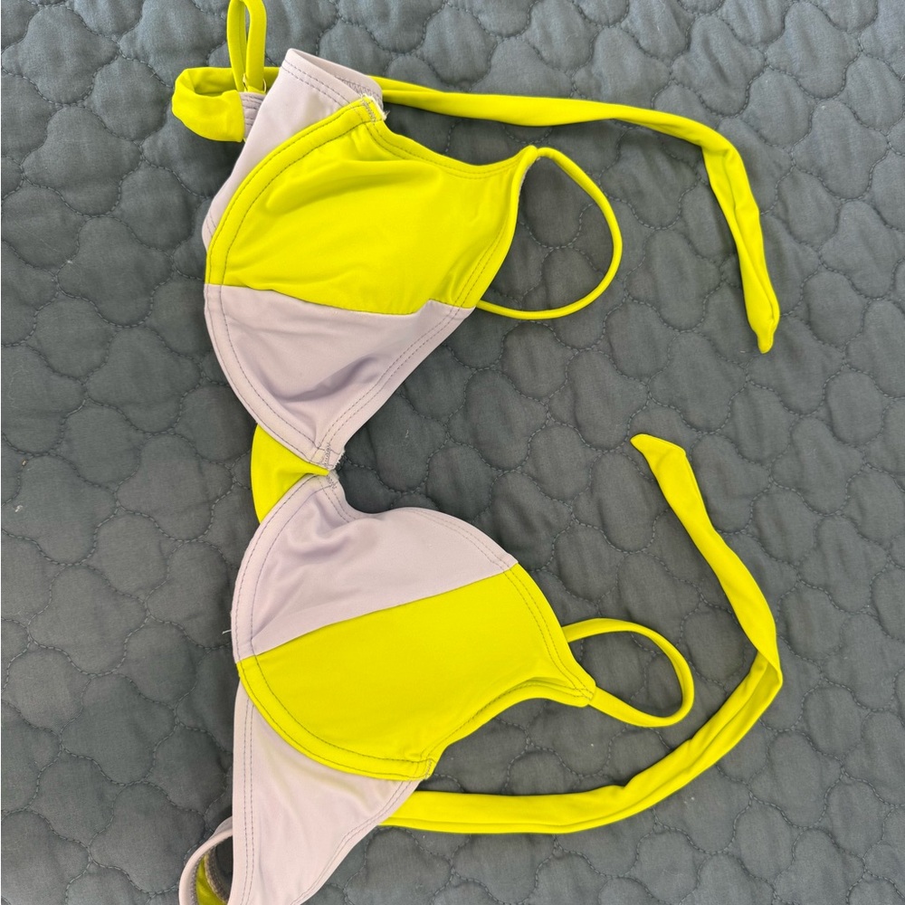 Stylish Yellow and Purple Bikini Top